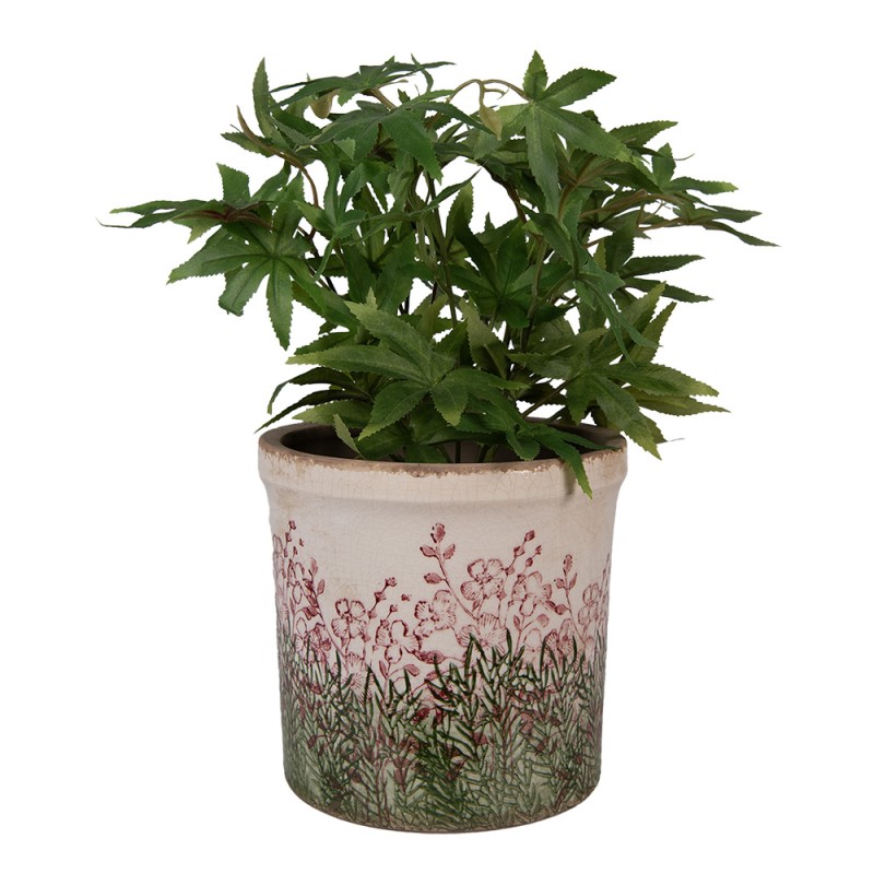 Clayre & Eef Pot de fleurs Ø 18x17 cm Beige Céramique