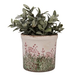 Clayre & Eef Blumentopf Ø 15x14 cm Beige Keramik Blumen