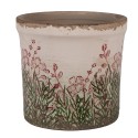Clayre & Eef Blumentopf Ø 13x12 cm Beige Keramik Blumen