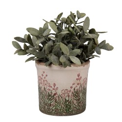 Clayre & Eef Blumentopf Ø 13x12 cm Beige Keramik Blumen