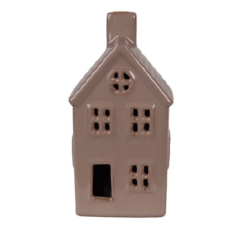 Clayre & Eef Decorative House with LED 8x6x15 cm Brown Ceramic