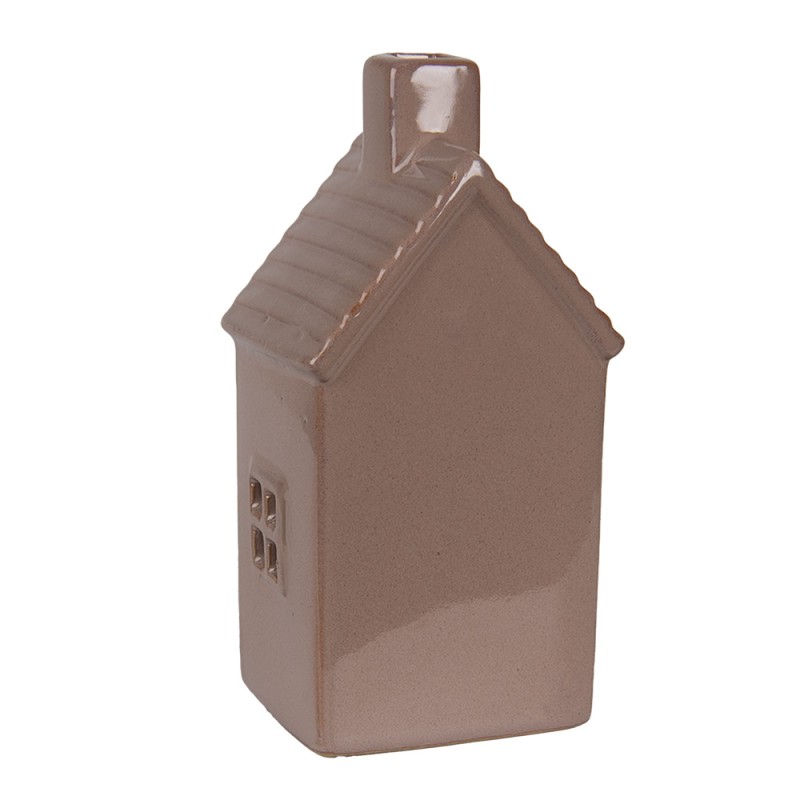 Clayre & Eef Decorative House with LED 8x6x15 cm Brown Ceramic