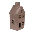 Clayre & Eef Decorative House with LED 8x6x15 cm Brown Ceramic