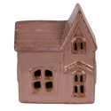 Clayre & Eef Decorativa Casa con LED 10x6x12 cm Rosa Ceramica