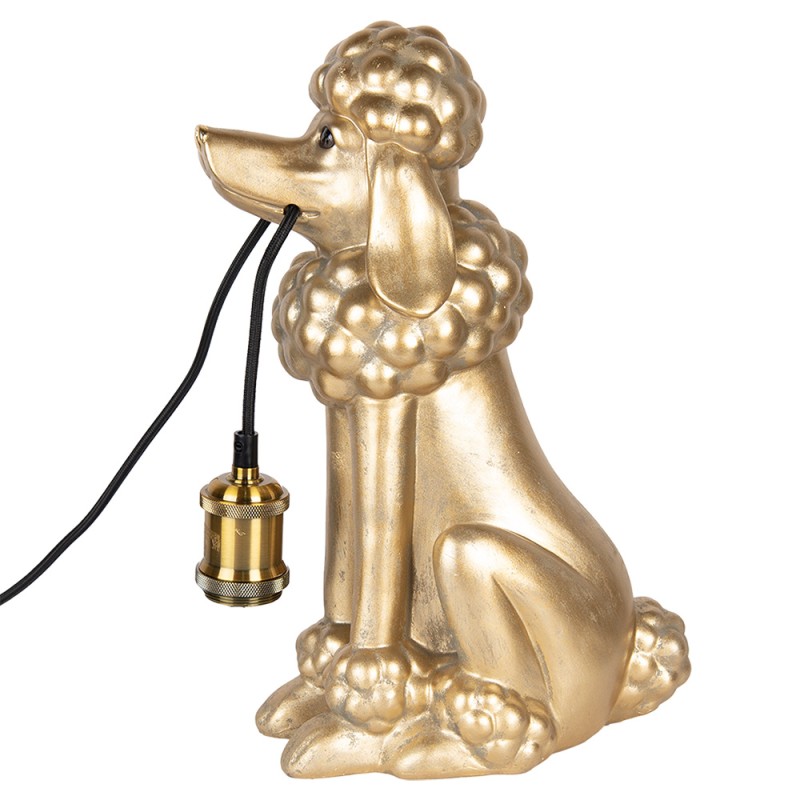 Clayre & Eef Lampada da tavolo Cane Barboncino 27x16x38 cm Color oro Plastica