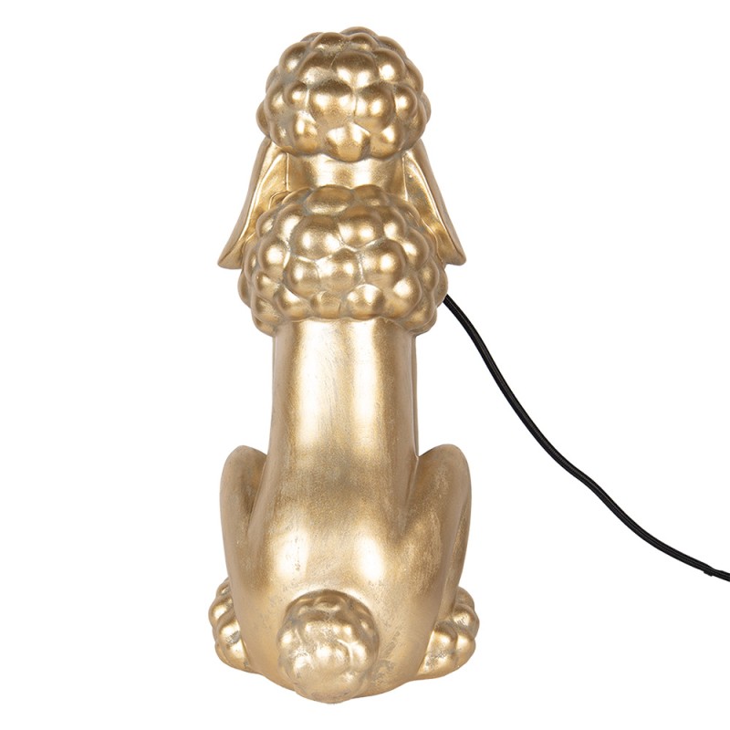 Clayre & Eef Lampada da tavolo Cane Barboncino 27x16x38 cm Color oro Plastica