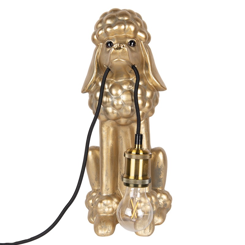 Clayre & Eef Lampada da tavolo Cane Barboncino 27x16x38 cm Color oro Plastica