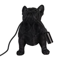 Clayre & Eef Lampada da tavolo Cane 35x19x28 cm Nero Plastica