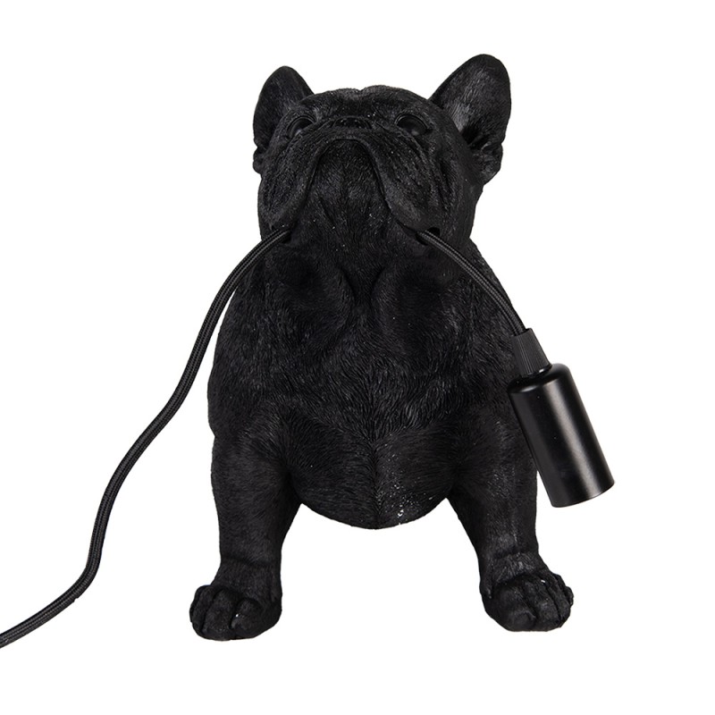 Clayre & Eef Lampe de table Chien 35x19x28 cm Noir Plastique
