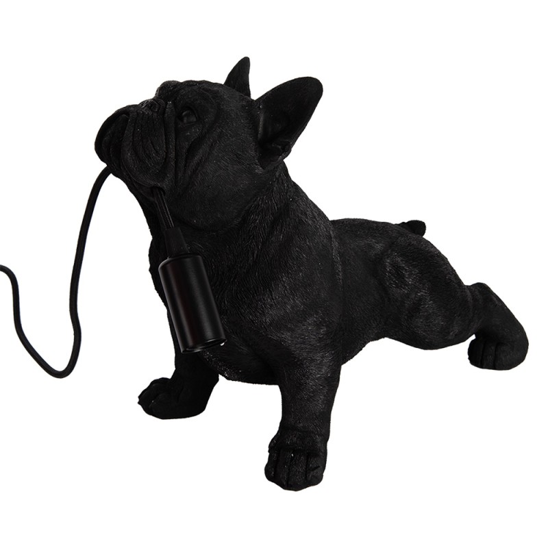 Clayre & Eef Lampe de table Chien 35x19x28 cm Noir Plastique