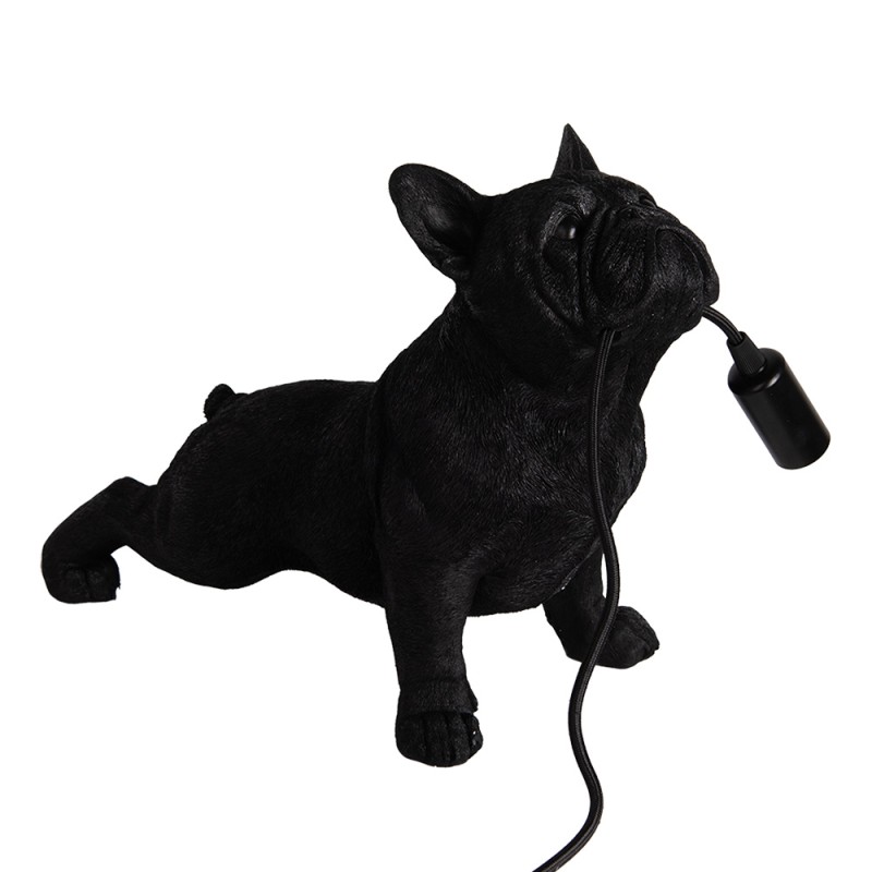 Clayre & Eef Lampe de table Chien 35x19x28 cm Noir Plastique