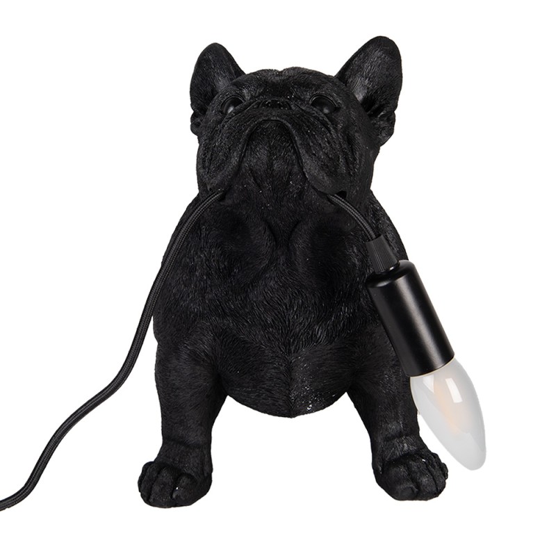 Clayre & Eef Lampe de table Chien 35x19x28 cm Noir Plastique