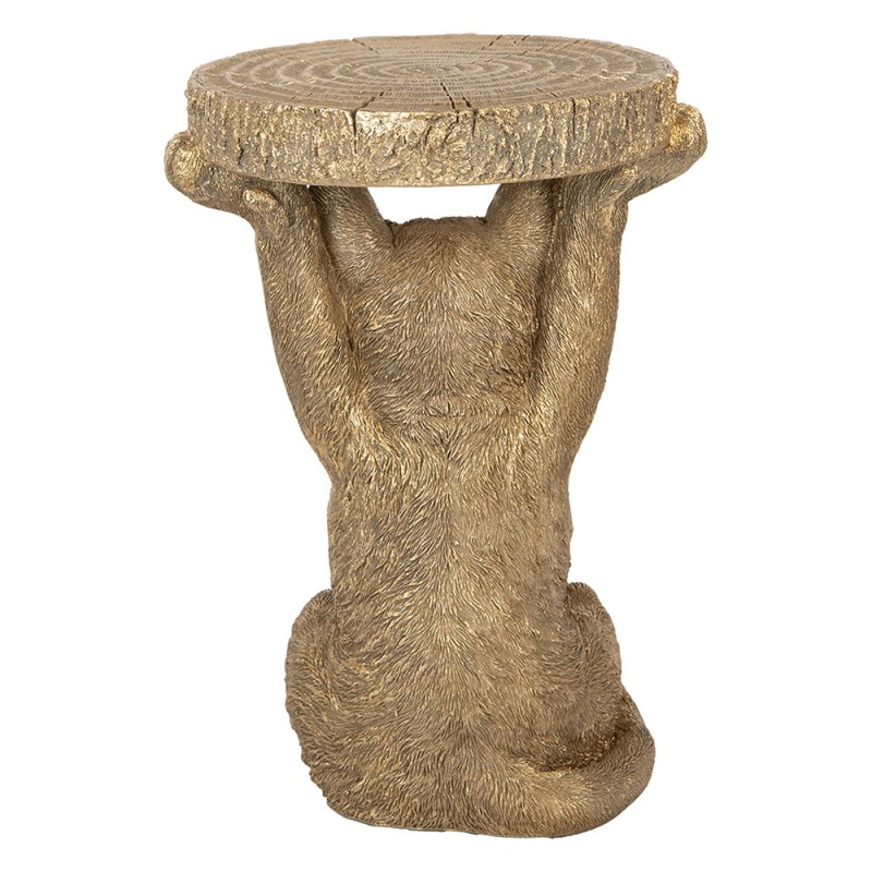 Clayre & Eef Side Table Cat 25x23x36 cm Gold colored Plastic
