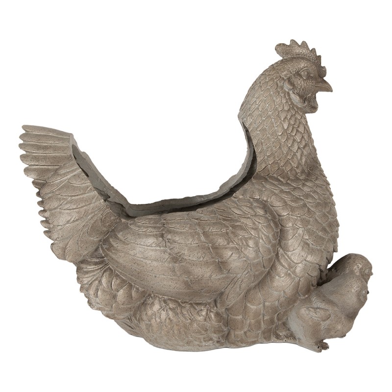 Clayre & Eef Planter Chicken 46x30x38 cm Grey Plastic