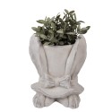 Clayre & Eef Fioriera Coniglio 20x20x25 cm Beige Pietra