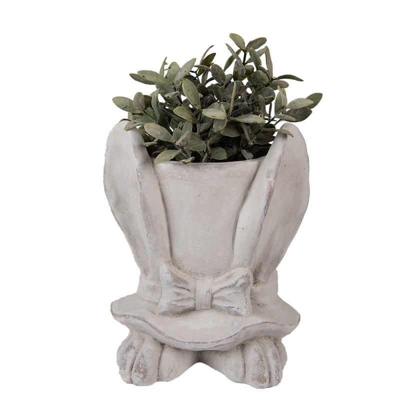 Clayre & Eef Fioriera Coniglio 20x20x25 cm Beige Pietra