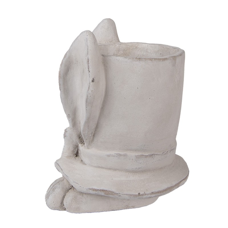 Clayre & Eef Fioriera Coniglio 20x20x25 cm Beige Pietra