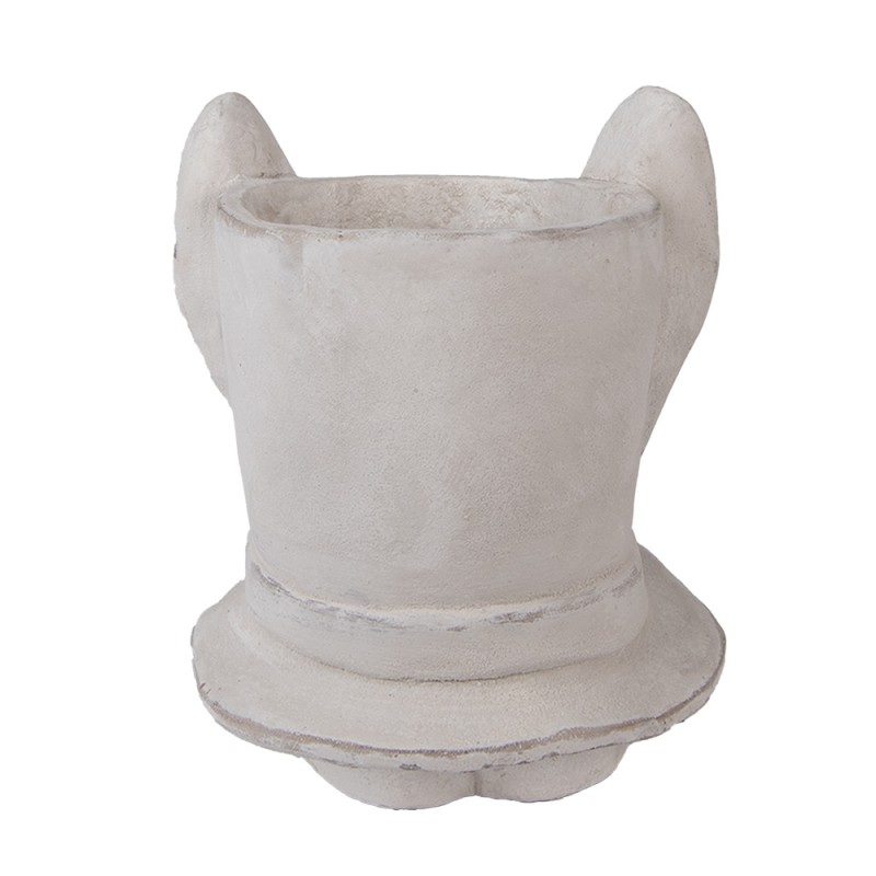 Clayre & Eef Fioriera Coniglio 20x20x25 cm Beige Pietra