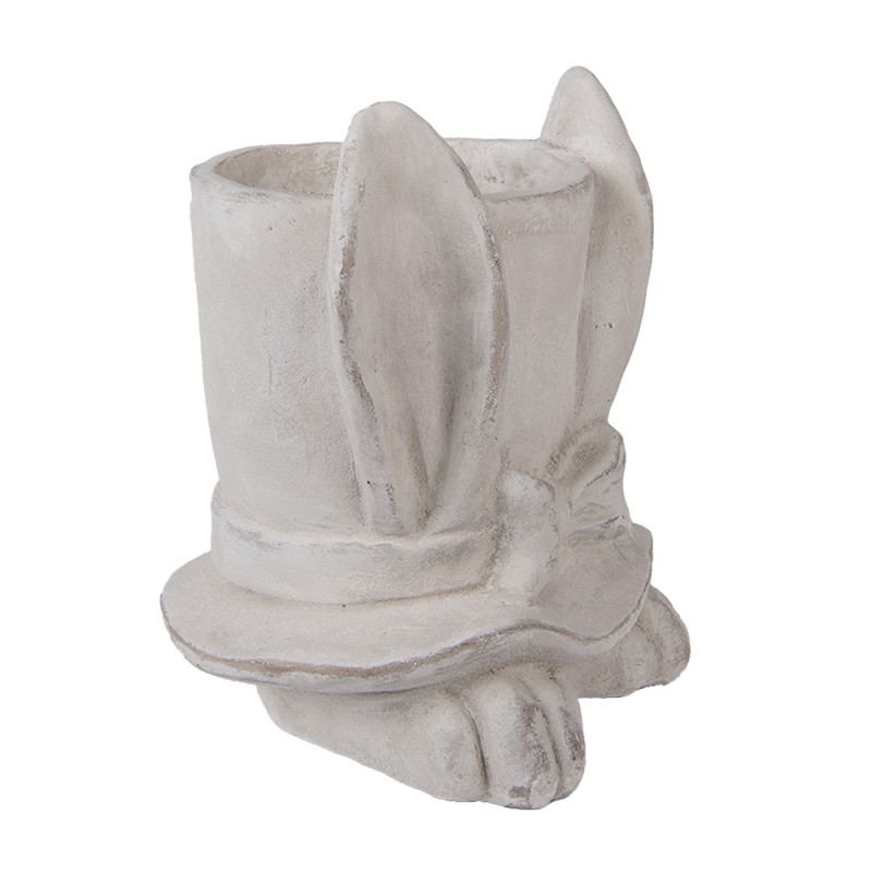 Clayre & Eef Fioriera Coniglio 20x20x25 cm Beige Pietra
