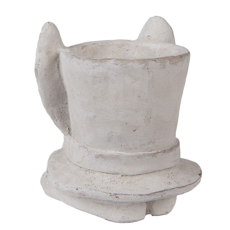 Clayre & Eef Fioriera Coniglio 17x16x19 cm Beige Pietra