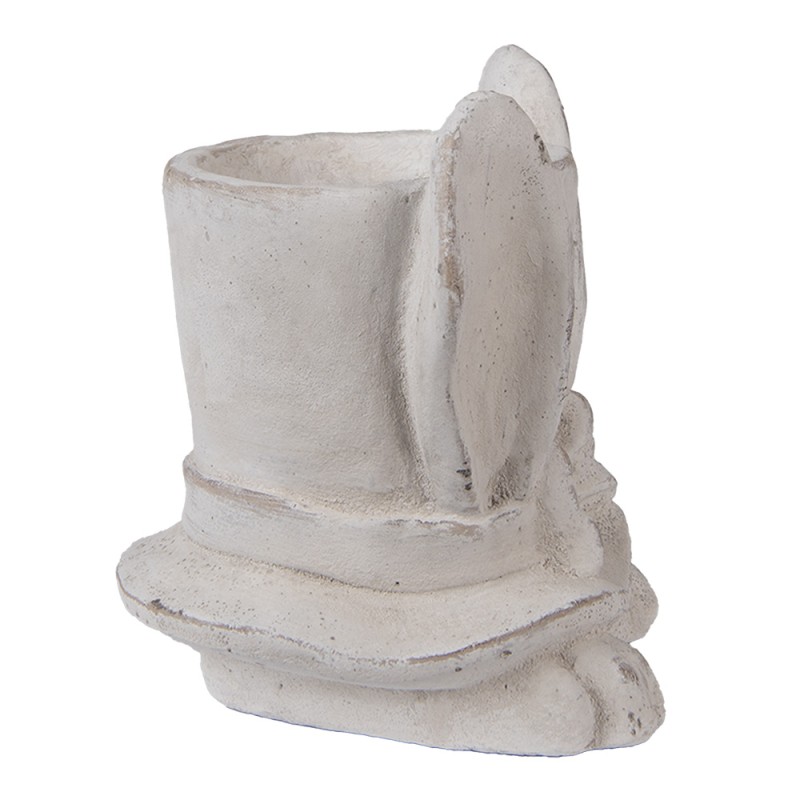 Clayre & Eef Fioriera Coniglio 17x16x19 cm Beige Pietra