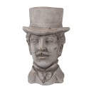 Clayre & Eef Blumentopf Mann 15x16x24 cm Grau Stein