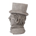 Clayre & Eef Blumentopf Mann 15x16x24 cm Grau Stein
