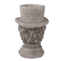 Clayre & Eef Blumentopf Mann 15x16x24 cm Grau Stein