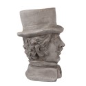 Clayre & Eef Blumentopf Mann 15x16x24 cm Grau Stein