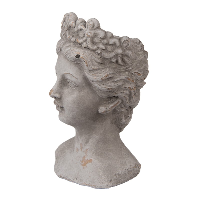 Clayre & Eef Planter Woman 14x15x24 cm Grey Stone