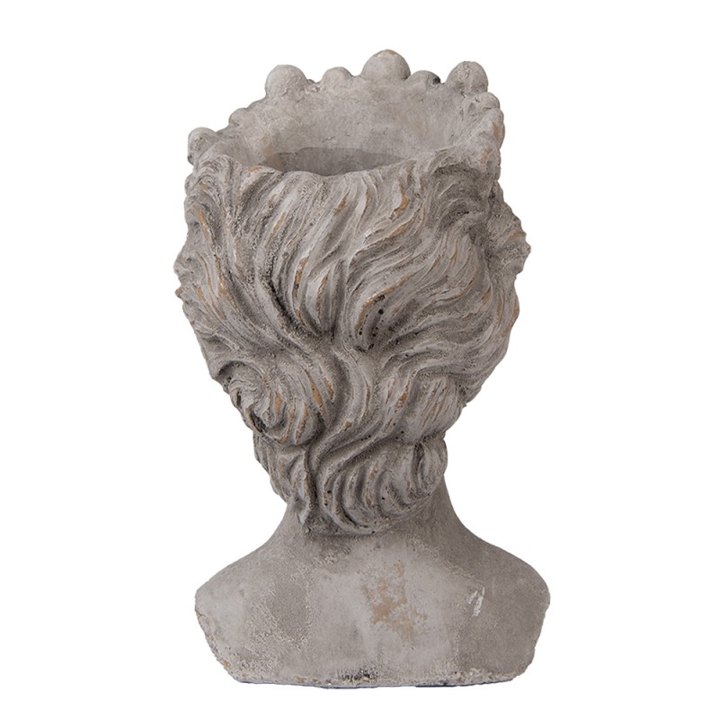 Clayre & Eef Planter Woman 14x15x24 cm Grey Stone