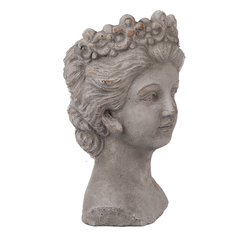 Clayre & Eef Planter Woman 14x15x24 cm Grey Stone