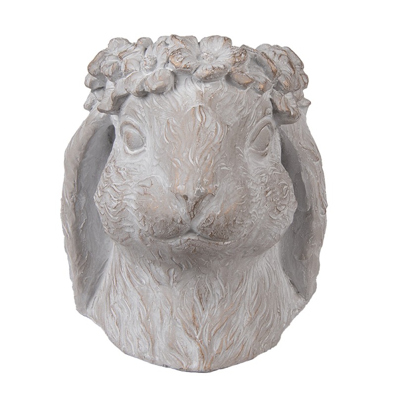 Clayre & Eef Fioriera Coniglio 21x20x22 cm Beige Pietra
