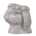 Clayre & Eef Fioriera Coniglio 21x20x22 cm Beige Pietra