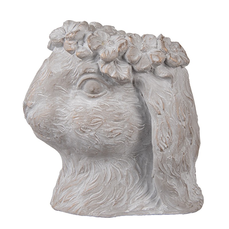 Clayre & Eef Fioriera Coniglio 21x20x22 cm Beige Pietra