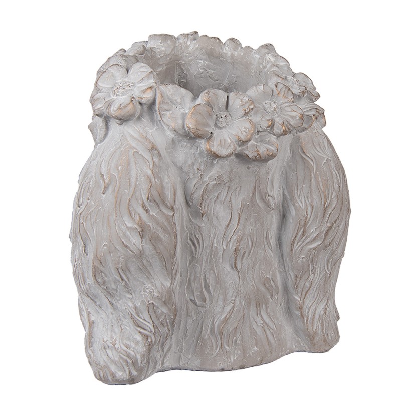 Clayre & Eef Fioriera Coniglio 21x20x22 cm Beige Pietra