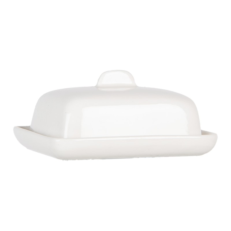 Clayre & Eef Portaburro 9x7x7 cm Bianco Ceramica