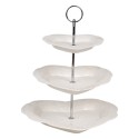 Clayre & Eef 3-Schicht-Etagere Ø 26x31 cm Weiß Keramik
