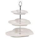 Clayre & Eef 3-Schicht-Etagere Ø 26x31 cm Weiß Keramik