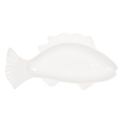 Clayre & Eef Schale Fisch 150 ml Weiß Keramik