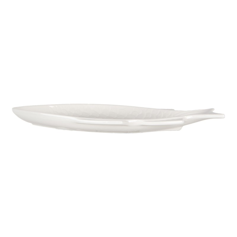 Clayre & Eef Ciotola Pesce 100 ml Bianco Ceramica