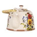 Clayre & Eef Théière avec filtre 800 ml Blanc Bleu Céramique Fleurs
