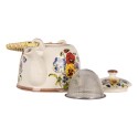 Clayre & Eef Théière avec filtre 800 ml Blanc Bleu Céramique Fleurs