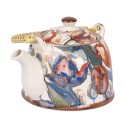 Clayre & Eef Théière avec filtre 800 ml Blanc Bleu Céramique