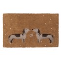 Clayre & Eef Deurmat 75x45 cm Bruin Kokos Teckels