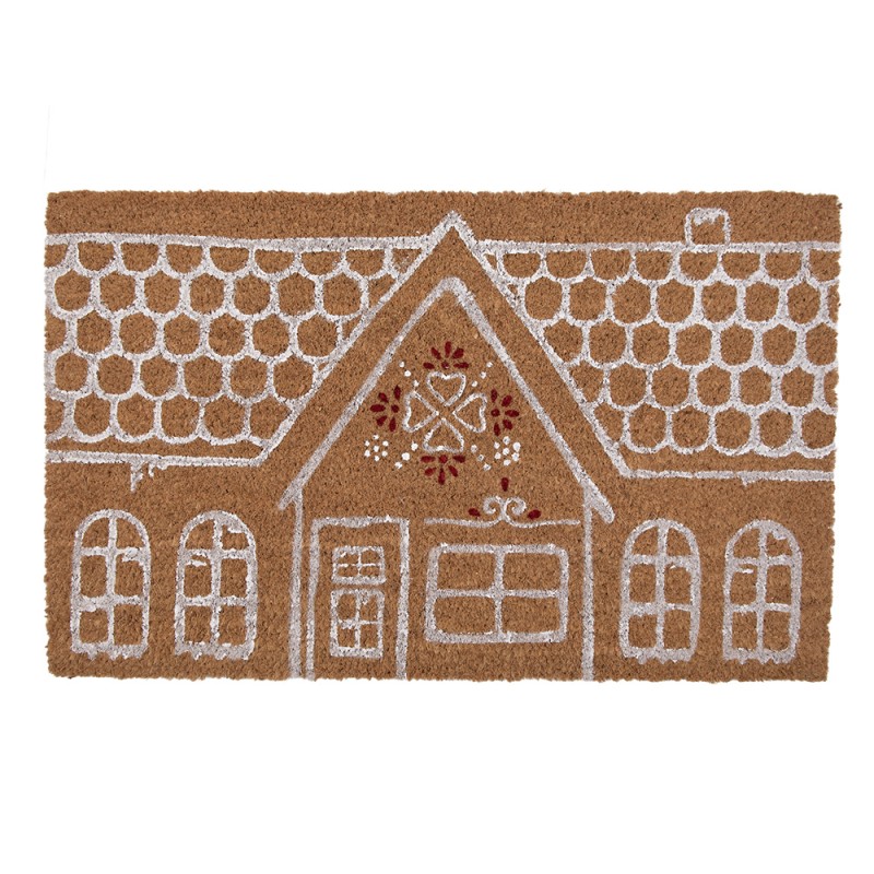 Clayre & Eef Door Mat 75x45 cm Brown PVS Coconut Fiber Houses