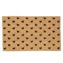 Clayre & Eef Zerbino 75x45 cm Marrone Nero  Fibra di cocco in PVC Rettangolo Cuori