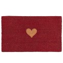 Clayre & Eef Door Mat 75x45 cm Red Rubber Coconut Fiber Rectangle Heart
