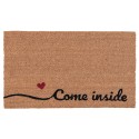 Clayre & Eef Door Mat 75x45 cm Brown Rubber Coconut Fiber Rectangle Come inside