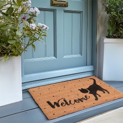 Clayre & Eef Deurmat  75x45 cm Bruin Kokosvezel Rubber Rechthoek Welcome